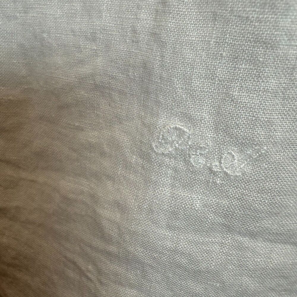 Porter and Ash White Linen Shirt Men's Size Large Beachy Neutral Casual Classic - Picture 9 of 16